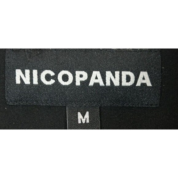 Nicopanda Jacket Women M Black Hoodie Zipper Knit Avant-garde Open Elbow Cutout - Picture 11 of 13